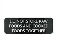 Acrylic Plastic Sign Do Not Store Raw Foods and Cooked Foods Together 10X3 Inch, Stylish & Prominent Design, Perfect for Home Office Front Doors, Walls, Windows