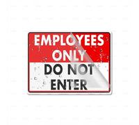 Acrylic Plastic Sign Employees Do Not Enter Sign 8" X 6" Self-Adhesive On The Back Fade Resistance Indoor/Outdoor Use