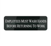 Acrylic Plastic Sign Employees Must Wash Hands Before Returning to Work Sign for Door Or Wall, Easy Installation, Premium Acrylic Design for Your Home Office/Business