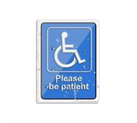Acrylic Plastic Sign Entrance Please Be Patient Notice Sign 6 X 8 Inch With Symbols Self-Adhesive For Restaurant Salons Hotel Motel Rest Stops Public Restrooms