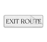 Acrylic Plastic Sign Exit Route Sign Rounded Corners Long Lasting With Strong Clean Adhesive Tape In The Back 10"X3" Inch