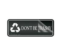 Acrylic Plastic Sign Fancy Don'T Be Trashy Wall Or Door Sign 10 X 3 Inch With Symbols Self-Adhesive For Restaurant Salons Hotel Motel Rest Stops Public Restrooms