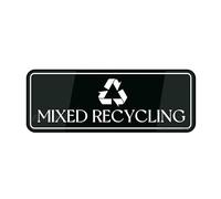 Acrylic Plastic Sign Fancy Mixed Recycling Wall Or Door Sign Sign With Adhesive 8x3 Inch Easy To Install And Highly Visible For Office And Business Durable And Highly Visible