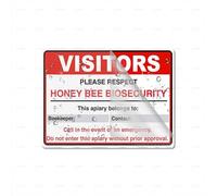 Acrylic Plastic Sign Farm Honey Bee Biosecurity 6 X 8 Inch With Symbols Self-Adhesive For Restaurant Salons Hotel Motel Rest Stops Public Restrooms