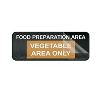 Acrylic Plastic Sign Food Preparation Vegetable Area Only Sign Rounded Corners Long Lasting With Strong Clean Adhesive Tape In The Back 10"X3" Inch