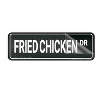 Acrylic Plastic Sign Fried Chicken Dr Vintage Signs Rounded Corners Long Lasting With Strong Clean Adhesive Tape In The Back 10"X3" Inch