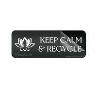 Acrylic Plastic Sign Keep Calm & Recycle Wall Or Door Signlong Lasting With Strong Clean Adhesive Tape 10X3 Inches