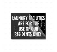 Acrylic Plastic Sign Laundry Facilities Are For The Use Of Our Residents Only Rounded Corners Long Lasting With Strong Clean Adhesive Tape In The Back 6"X8" Inch