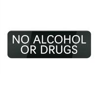 Acrylic Plastic Sign No Alcohol Or Drugs Small Rectangular Sign for House/Business, Window/Front Door Acrylic Plastic Sign (Black 10X3 in)