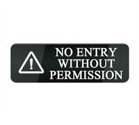 Acrylic Plastic Sign No Entry Without Permission Sign for House Office Home,Acrylic Modern Design Door Sign 10X3 Inch Home Decor Accessories Door Or Wall