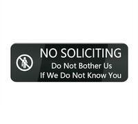 Acrylic Plastic Sign No Soliciting Do Not Bother Us If We Do Not Know You Sign for House Office Home,Acrylic Modern Design Door Sign 10X3 Inch Home Decor Accessories Door Or Wall