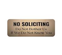Acrylic Plastic Sign No Soliciting Do Not Bother Us If We Do Not Know You Wall Or Door Sign 9 X 3 Inch With Symbols Self-Adhesive For Restaurant Salons Hotel Motel Rest Stops Public Restrooms