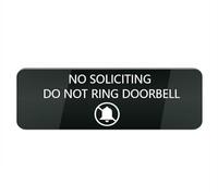 Acrylic Plastic Sign No Soliciting Do Not Ring Doorbell Sign for Door Or Wall, Easy Installation, Premium Acrylic Design for Your Home Office/Business