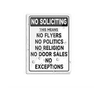 Acrylic Plastic Sign No Soliciting Flyers Politics Religion Door Sales No 6"X 8" In Sign Self-Adhesive Acrylic Sign For Door Or Wall Name Plate