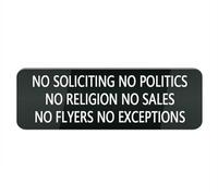 Acrylic Plastic Sign No Soliciting No Politics No Religion No Sales No Flyers No Exceptions Sign for House Office Home,Acrylic Modern Design Door Sign 10X3 Inch Home Decor Accessories Door Or Wall