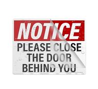 Acrylic Plastic Sign Notice Close The Door Behind You Sign 6 X 8 Inch With Symbols Self-Adhesive For Restaurant Salons Hotel Motel Rest Stops Public Restrooms