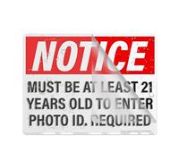 Acrylic Plastic Sign Notice Must Be 21 To Enter Sign Rounded Corners Long Lasting With Double Sided Tape In The Back 6"X8" Inch