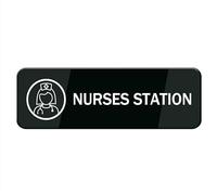 Acrylic Plastic Sign - Nurses Station Sign For Door,Acrylic Plastic,Black And White,Durable,Long Lasting With Double Sided Tape (8x3 inch)
