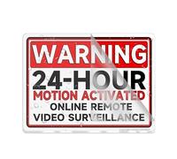Acrylic Plastic Sign Online Video Surveillance 24 Hour Motion Activated Warninglong Lasting With Double Sided Tape 6X8 Inches