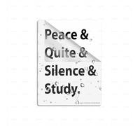 Acrylic Plastic Sign Peace And Quite And Silence And Study 6 X 8 Inch With Symbols Self-Adhesive For Restaurant Salons Hotel Motel Rest Stops Public Restrooms
