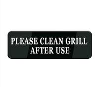 Acrylic Plastic Sign - Please Clean Grill After Use Sign,Acrylic Plastic Sign With Symbols,Self-Adhesive,For Restaurant,Salons,Hotel,Motel,Rest Stops,Public Restrooms (9x3 inch)