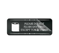 Acrylic Plastic Sign Please Do Not Flush Anything Except Toilet Paper Roll Wall Or Door Sign Rounded Corners Long Lasting With Strong Clean Adhesive Tape In The Back 10"X3" Inch