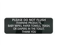 Acrylic Plastic Sign Please Do Not Flush Feminine Products Small Rectangular Sign for House/Business, Window/Front Door Acrylic Plastic Sign (Black 10X3 in)