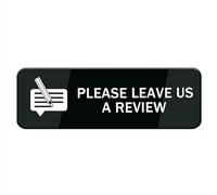 Acrylic Plastic Sign - Please Leave Us A Review Sign For House (With Strong Adhesive Tape)， Durable For Home & Office,Acrylic Signs For Front Door/Wall/Window，Clear And Easy To Read （8x3 inch）