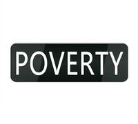 Acrylic Plastic Sign Poverty Small Rectangular Sign for House/Business, Window/Front Door Acrylic Plastic Sign (Black 10X3 in)