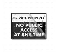 Acrylic Plastic Sign Private Property No Public Access At Any Time Rounded Corners Long Lasting With Strong Clean Adhesive Tape In The Back 6"X8" Inch