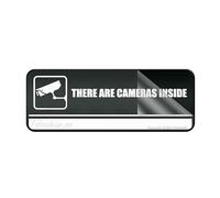 Acrylic Plastic Sign Public Reminder Sign There Are Cameras Inside Sign Rounded Corners Long Lasting With Strong Clean Adhesive Tape In The Back 10"X3" Inch