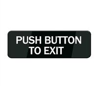 Acrylic Plastic Sign - Push Button To Exit Sign For House (With Strong Adhesive Tape), Durable For Home & Office,Acrylic Signs For Front Door/Wall/Window,Clear And Easy To Read (8x3 inch)