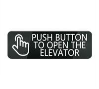 Acrylic Plastic Sign Push Button to Open The Elevator 10X3 Inch, Stylish & Prominent Design, Perfect for Home Office Front Doors, Walls, Windows