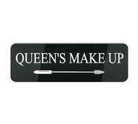 Acrylic Plastic Sign Queen S Make Up Small Rectangular Sign for House/Business, Window/Front Door Acrylic Plastic Sign (Black 10X3 in)