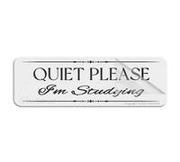 Acrylic Plastic Sign Quiet Please I'M Studying Wall Or Door Sign Rounded Corners Long Lasting With Strong Clean Adhesive Tape In The Back 10"X3" Inch