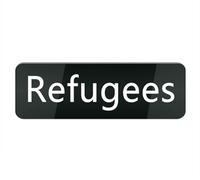 Acrylic Plastic Sign Refugees 10X3 Inch, Stylish & Prominent Design, Perfect for Home Office Front Doors, Walls, Windows