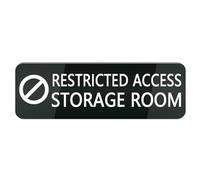 Acrylic Plastic Sign Restricted Access Storage Room 10X3 Inch, Stylish & Prominent Design, Perfect for Home Office Front Doors, Walls, Windows