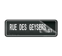 Acrylic Plastic Sign Rue Des Geysers St Vintage Signs Sign 3" X 10" Self-Adhesive On The Back Fade Resistance Indoor/Outdoor Use