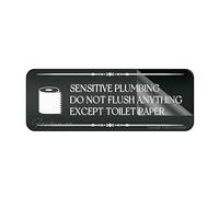 Acrylic Plastic Sign Sensitive Plumbing Do Not Flush Anything Except Toilet Paper Sign 10 X 3 Inch With Symbols Self-Adhesive For Restaurant Salons Hotel Motel Rest Stops Public Restrooms