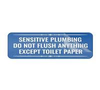 Acrylic Plastic Sign Sensitive Plumbing Do Not Flush Anything Except Toilet Paper Sign Rounded Corners Long Lasting With Strong Clean Adhesive Tape In The Back 10"X3" Inch