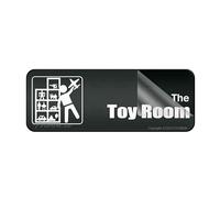 Acrylic Plastic Sign The Toy Room Sign 10 X 3 Inch With Symbols Self-Adhesive For Restaurant Salons Hotel Motel Rest Stops Public Restrooms