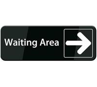 Acrylic Plastic Sign Waiting Area with Right Arrow Sign Self Adhesive for Door Or Wall Easy Installation Premium Acrylic for Business Store Shop Cafe Office Restaurant 3x9 Inch..