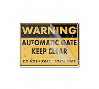 Acrylic Plastic Sign Warning Automatic Gate Do Not Push Or Force Gate Sign 8" X 6" Self-Adhesive On The Back Fade Resistance Indoor/Outdoor Use