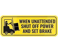 Acrylic Plastic Signs When Unattended Shut Off Power And Set Brake Sign Self Adhesive For Door Or Wall Acrylic For Business Store Shop Cafe Restaurant Gift Women Men 16x4 Inch