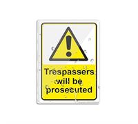 Acrylic Plastic Warning Caution Trespassers Will Be Prosecuted Business Notice Sign Sign With Adhesive 6" X 8" Easy To Install And Highly Visible For Office And Business Highly Visible
