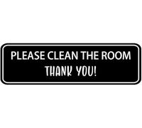 Acrylic Please Clean The Room Thank You Sign, Easy Installation for Shared Office Pantries, Community Center Meeting Rooms, Small Hotel Guest Rooms, and Co-Living Space Bedrooms, 3x9 Inch.