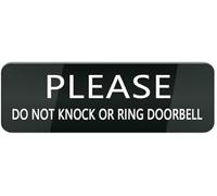 Acrylic Please Do Not Knock Or Ring Doorbell Sign, Modern Design for Private Office Doors, Home Front Doors, Bed and Breakfast Guest Room Entrances, and Small Studio Apartments, 3x9 Inch.