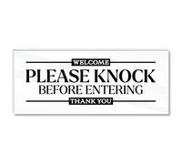 Acrylic Please Knock Before Entering Door Sign, 6.0x2.5 Please Knock Sign for Door with Adhesives, wfh Essentials, Premium Do Not Disturb Signs for Office Business Meetings Home Bathroom, Made in USA