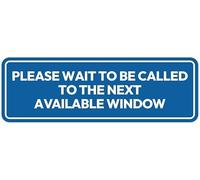 Acrylic Please Wait to Be Called Sign - Blue Elegant Durable Acrylic Sign for Bank Service Windows, Hospital Reception Areas, and Service Center Counters, 3x9 Inch.