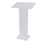 Acrylic Podium, Acrylic Pulpit Stand, Podium Lectern Stand with Wide Reading Surface and Storage Shelf, for Schools, Churches, Embassies, Colleges, Press Conferences, 60 * 40 * 110 cm